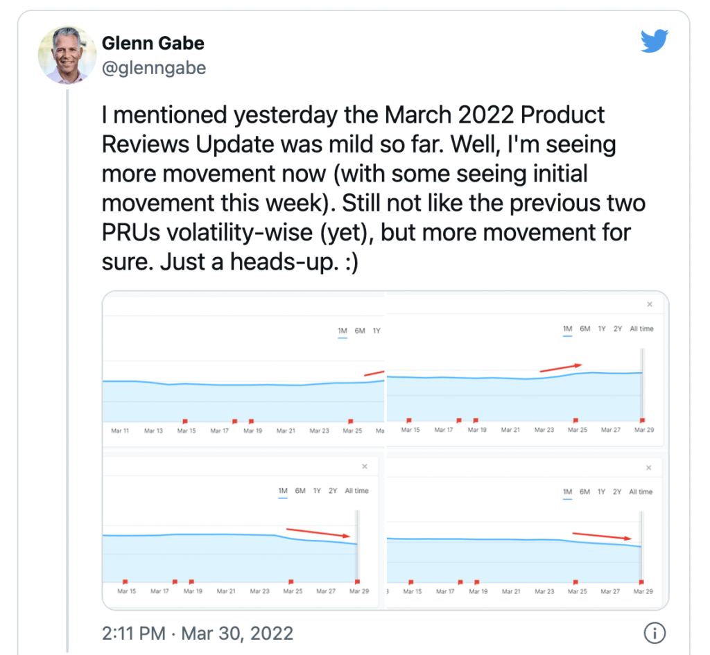 Glenn Gabe sobre la actualización de las reseñas de productos