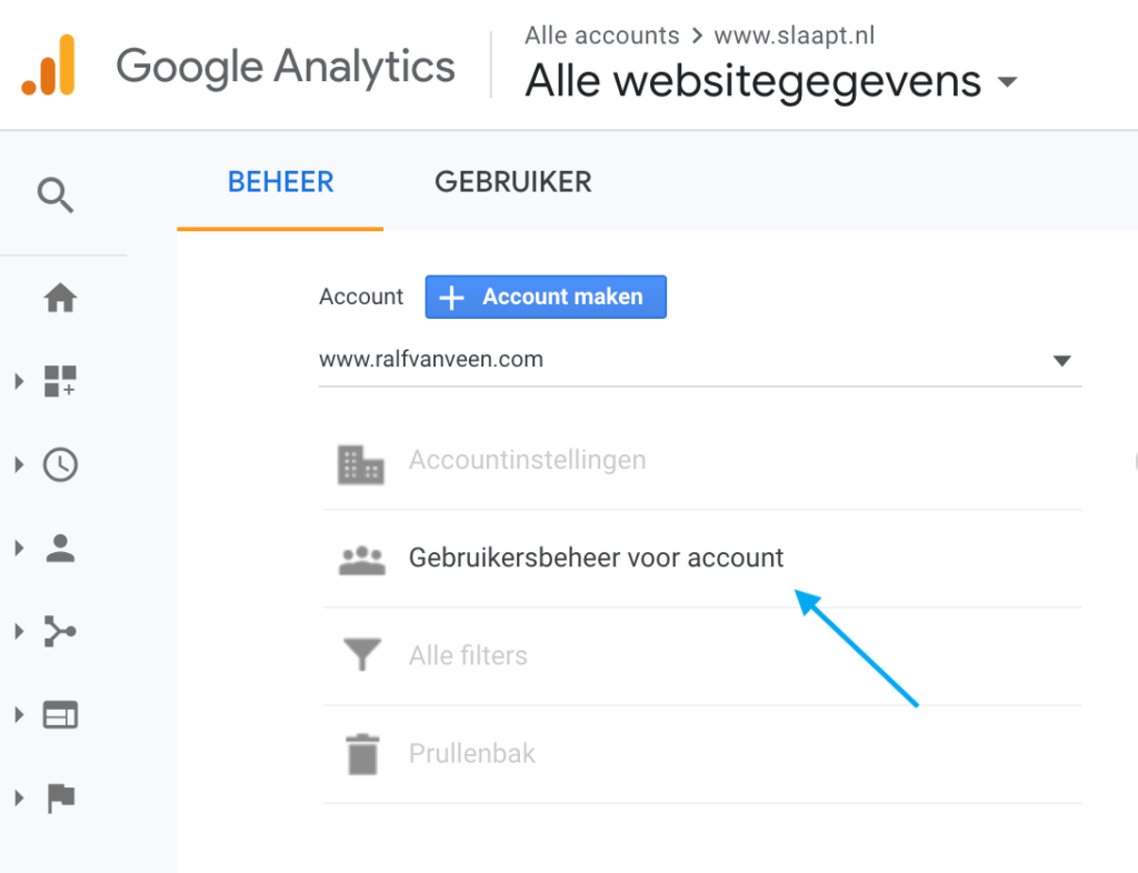 Google Analytics | Toegang verlenen tot een account - 03